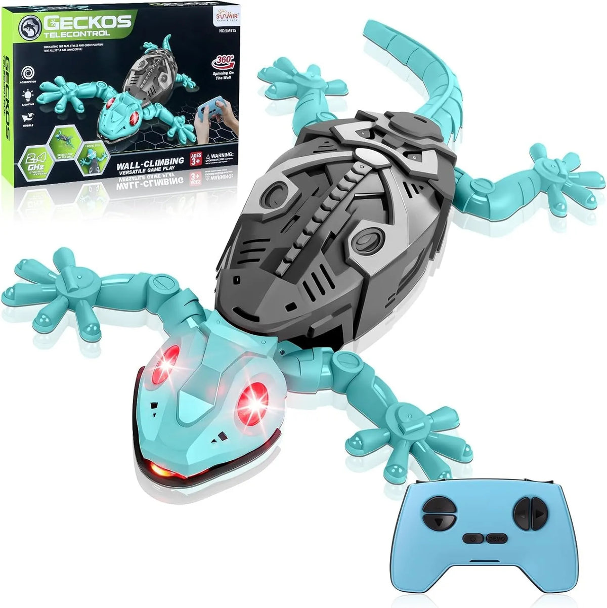 🎉🎁49% OFF🔥🦎 Wall Crawler Gecko – Remote Control Wall-Climbing Toy with LED Eyes