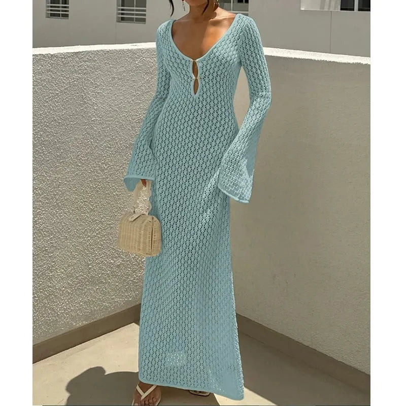 🔥Jacqueline Long Sleeve Crochet Maxi Dress💥(Buy 2 Free Shipping)