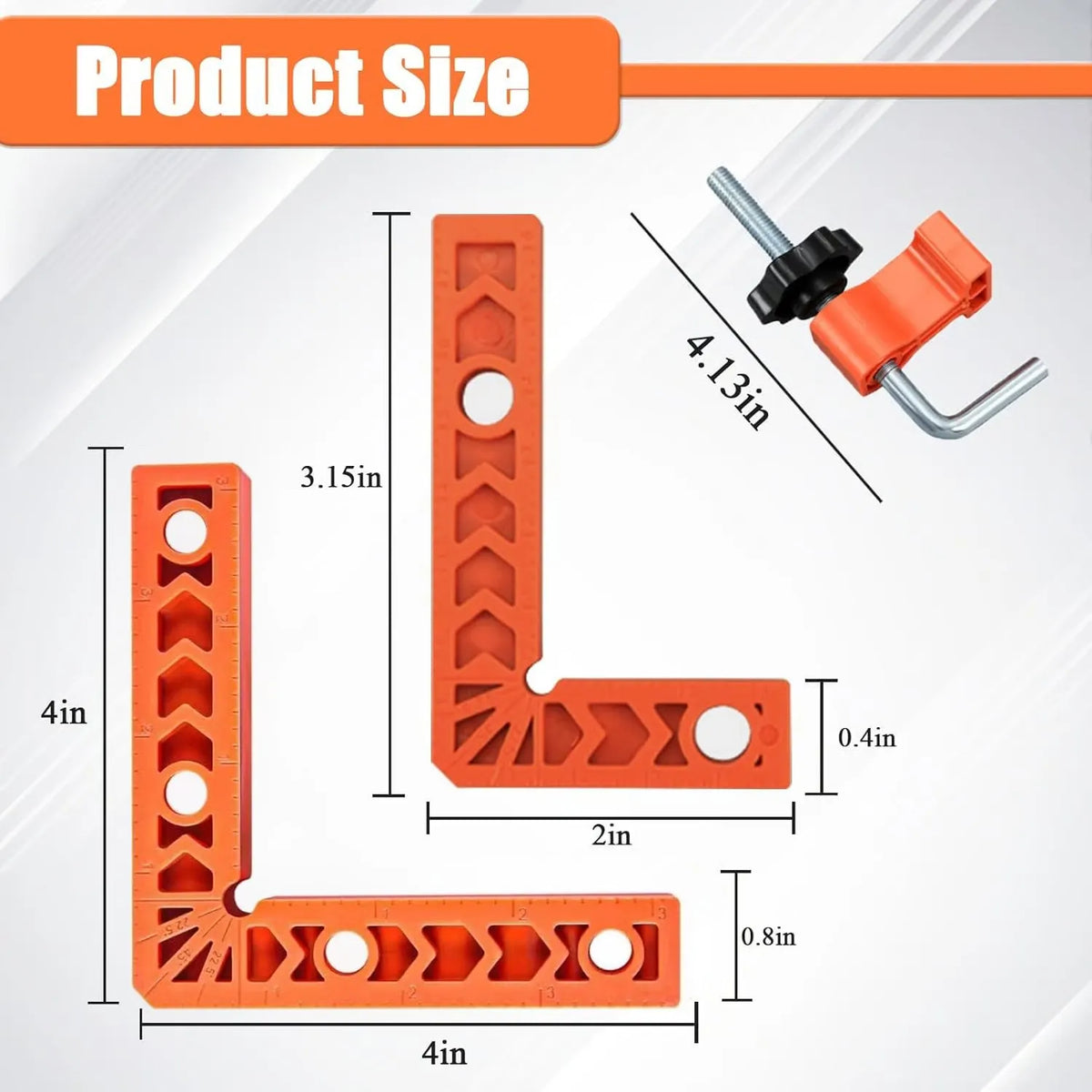 🎉 🔧90 Degree Corner Clamp & Positioning Square Set - (3" 4")inch x 8 Right Angle Clamp with 8 Clamp ABS Plastic L-Shaped Tool