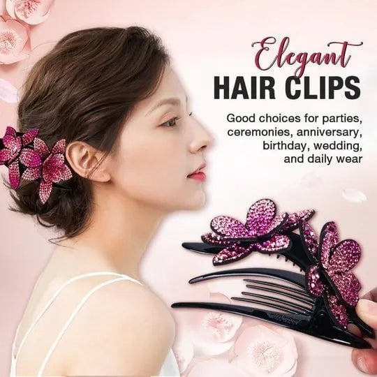 BUY 2 GET 1 FREE🎁Rhinestone Double Flower Hair Clip