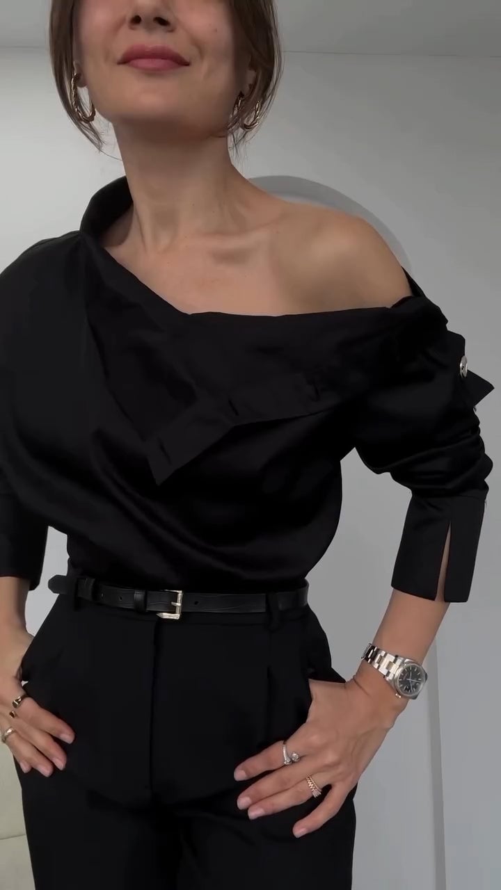 Women's High Collar Side Button Elegant Shirt (Buy 2 Free Shipping)