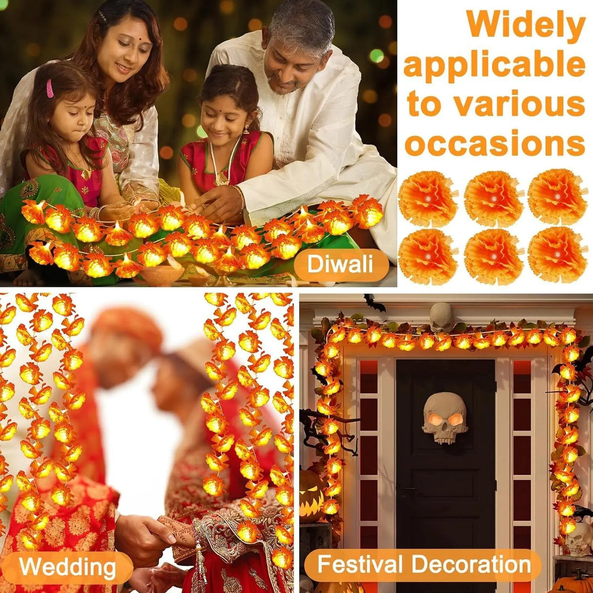 🎉Mexican Marigold Flower String Lights | 💕Death is not the end of life, forgetting is