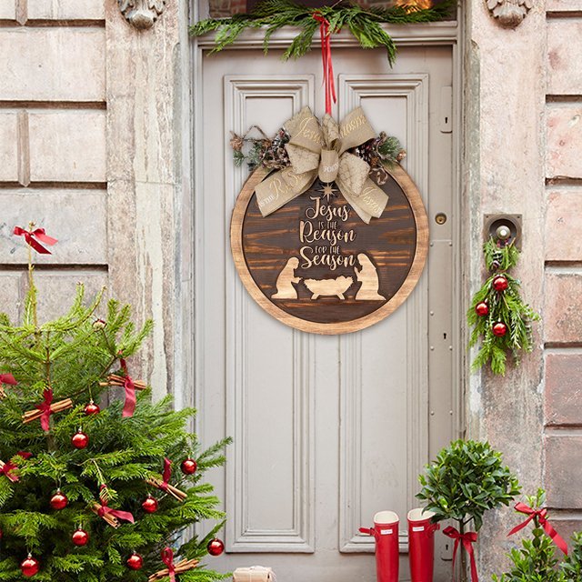 Christmas Sign-Jesus is the reason for the season,christmas wreath, jesus wreath, holiday wreath, decorative wreath
