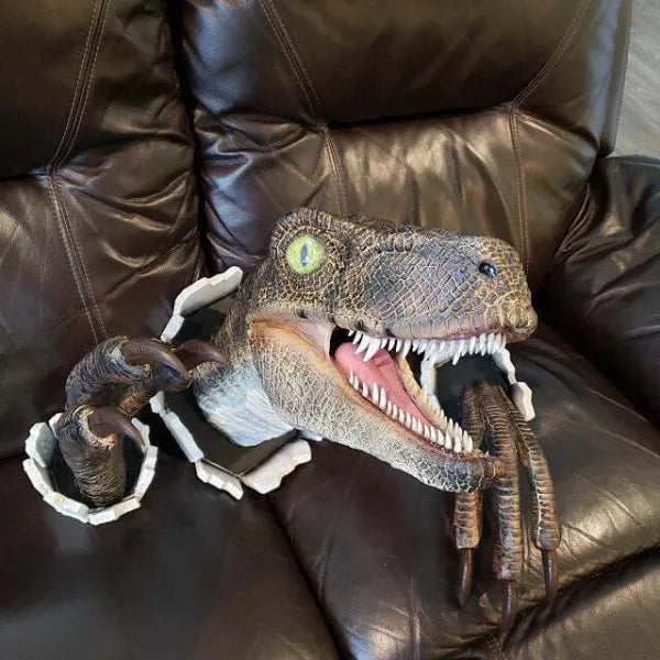 Wall Bursting Velociraptor Decorations