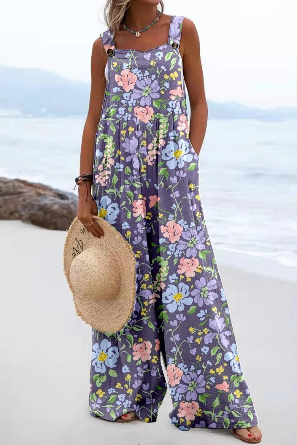 Women’s Boho Floral Print Jumpsuit