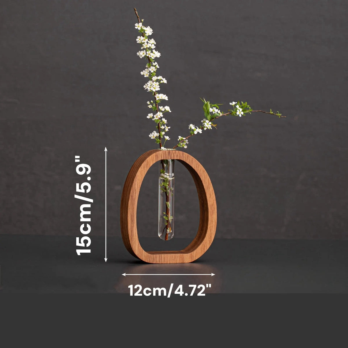 Solid Wood Glass Vase
