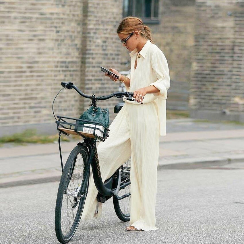Oversized Leisure Pleat Pockets Two Piece Pants Set