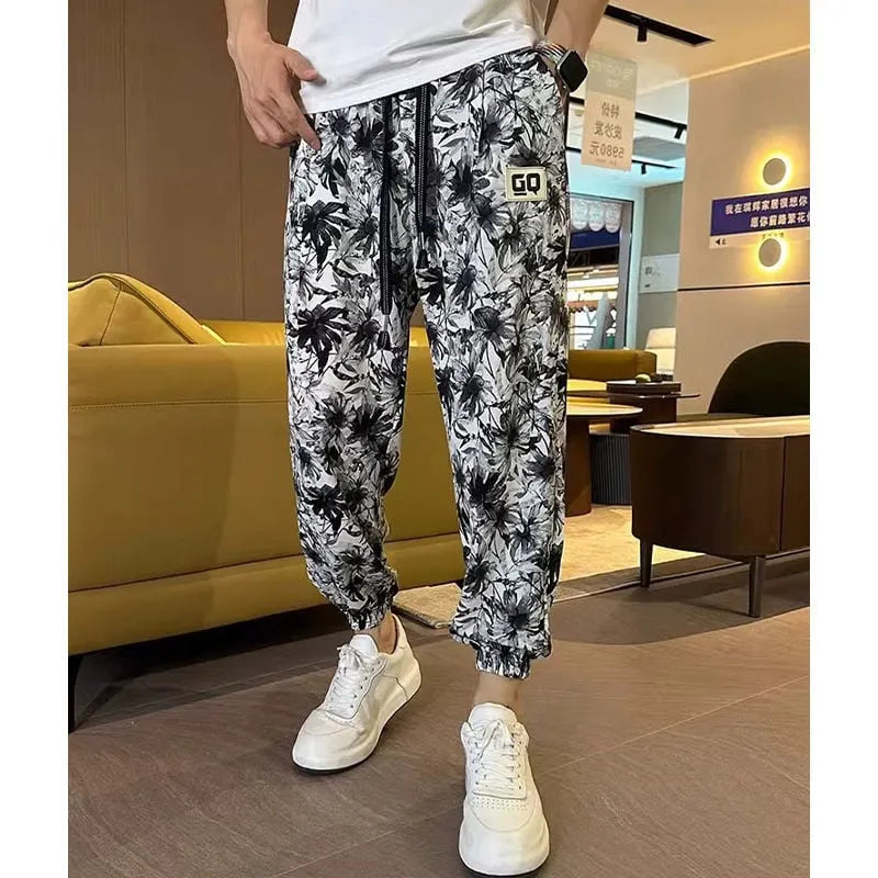 Men's Printed Ice Silk Casual Cropped Pants (Buy 2 pieces for free shipping)
