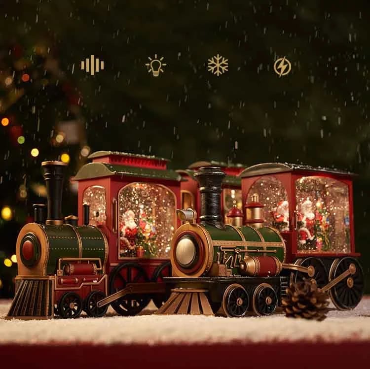 🎉🎅Christmas Gift Music Box Train💝 Music Box Crystal Ball Ornaments
