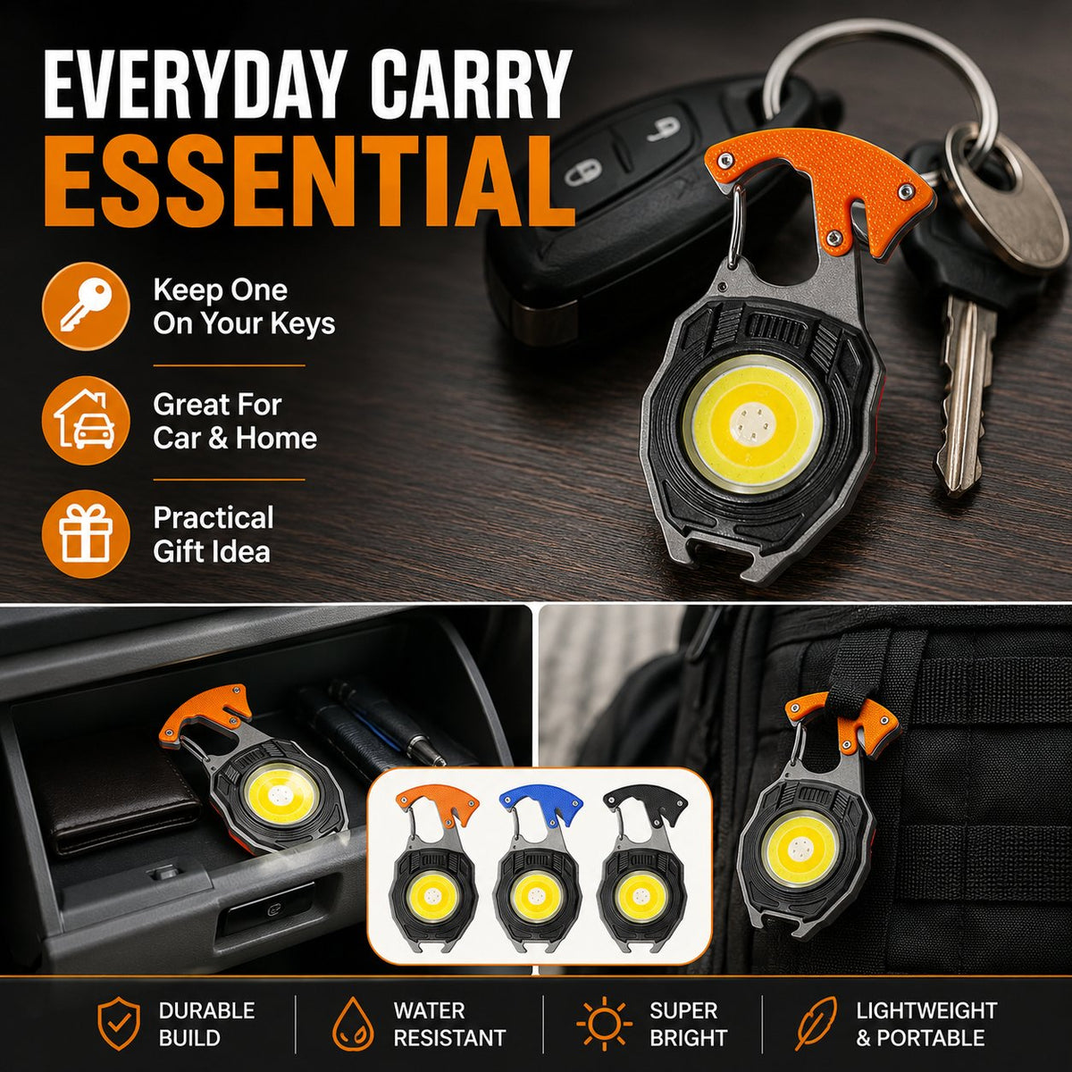🎉🔦 Mini Self-Defense LED Keychain Flashlight