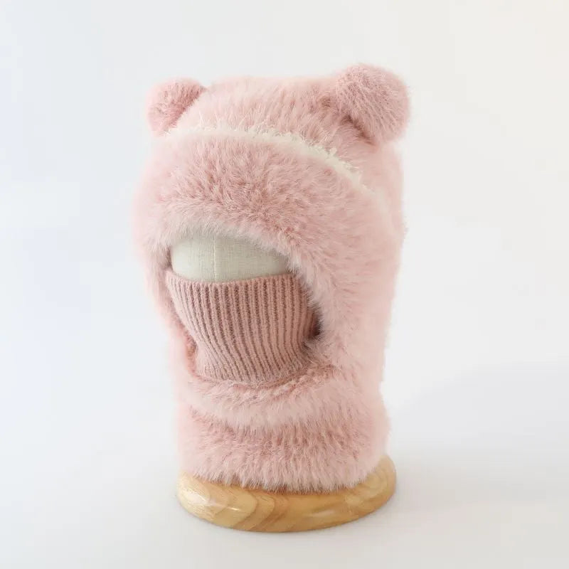🔥LAST DAY 50% OFF - Women's Solid Pom Pom Bear-Ear Beanie Hat