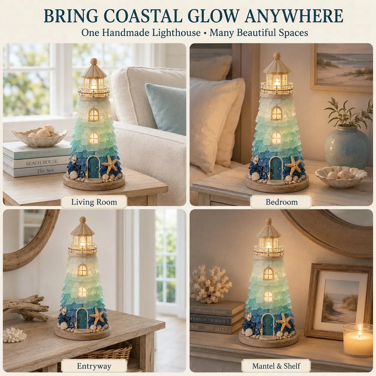 🔥 HOT SALE 🔥⏳ Last Day 49% OFF – 🌊 Beginner-Friendly DIY Lighted Sea Glass-Style Lighthouse Kit Collection | Complete Kit with Sea Glass-Style Pieces, LED Lights & Step-by-Step Guide Included 💕