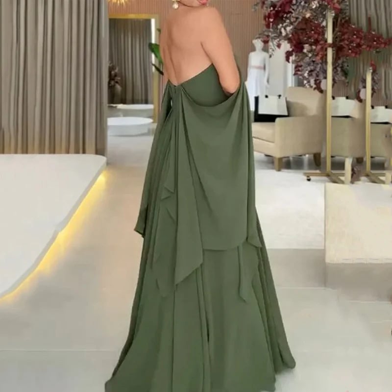 Green Bat Sleeve High Waist Slim Fit Flared Dress