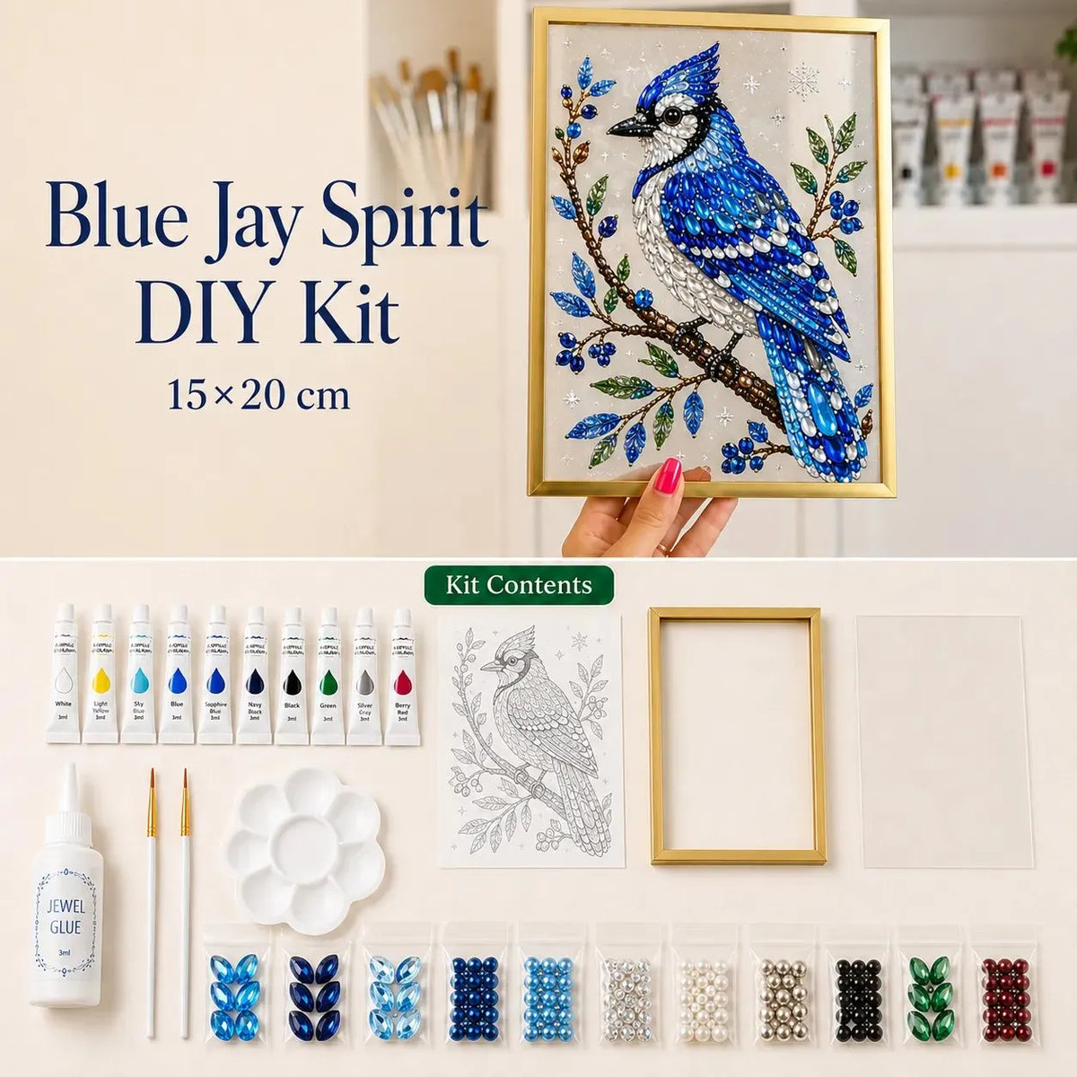 🔥HOT SALE🔥 LAST DAY 49% OFF – ✨Sparkling Nature Crystal Art Kit | Colorful Crystal Gems, Guided Pattern, Complete Tools & Gold Display Frame 🌿💎