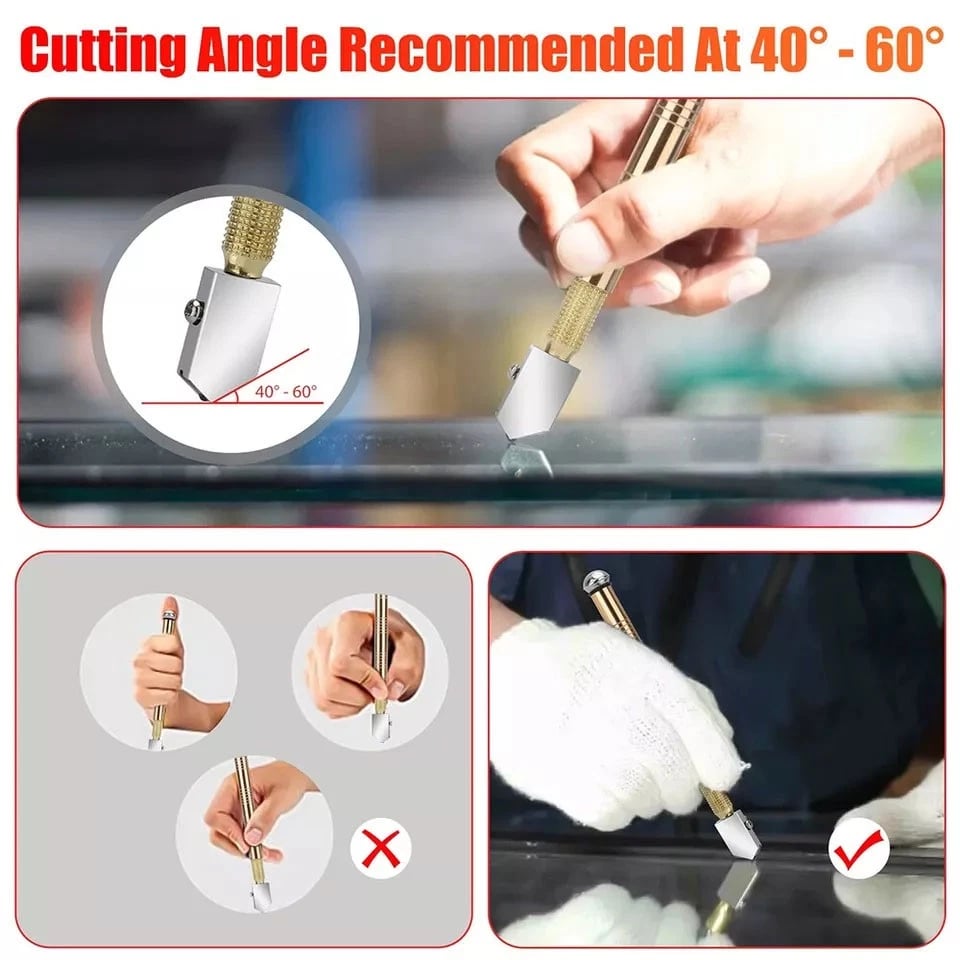 🔥HOT SALE🔥Premium Carbide Glass Cutter | Clean & Precise Glass Cutting Tool