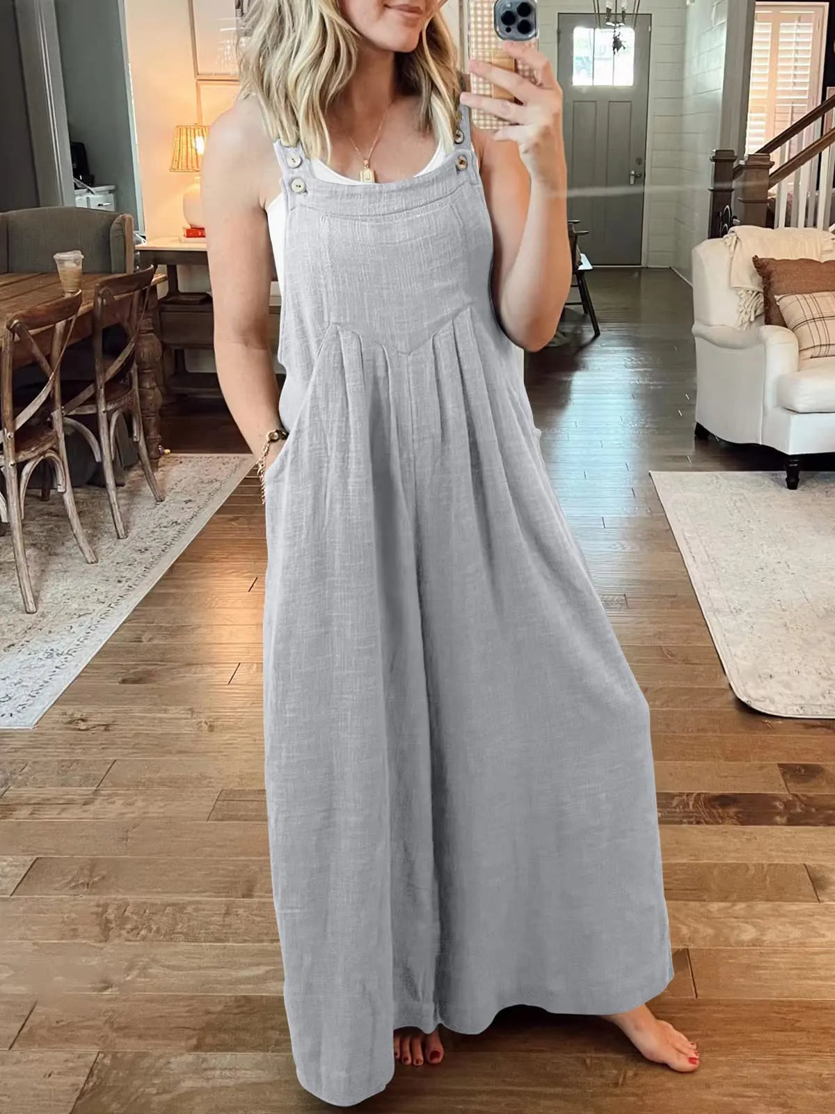 ❤️Buy 2 Free Shipping-Women's Sleeveless Wide Leg Jumpsuit with Pockets