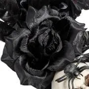 🎉Gothic Wreath with Black Roses & Butterflies, Elegant Decor for Halloween Entryway