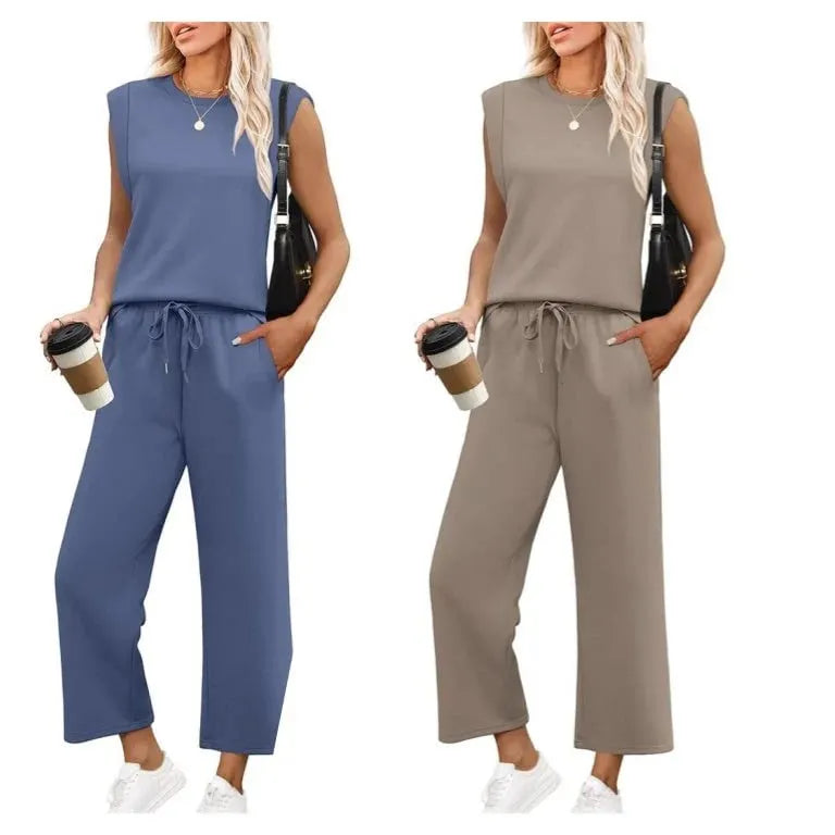 💕Hot Sale 49% OFF🔥New Women's  Sleeveless Top & Wide-Leg Pants 2-Piece Set