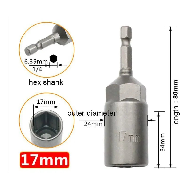 Extra Deep Hex Bit Socket Bolt Nut Driver Bit Set