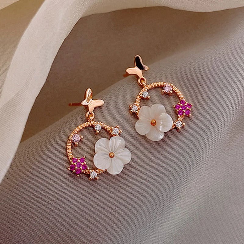 Korean Delicate Butterfly Stud Earrings