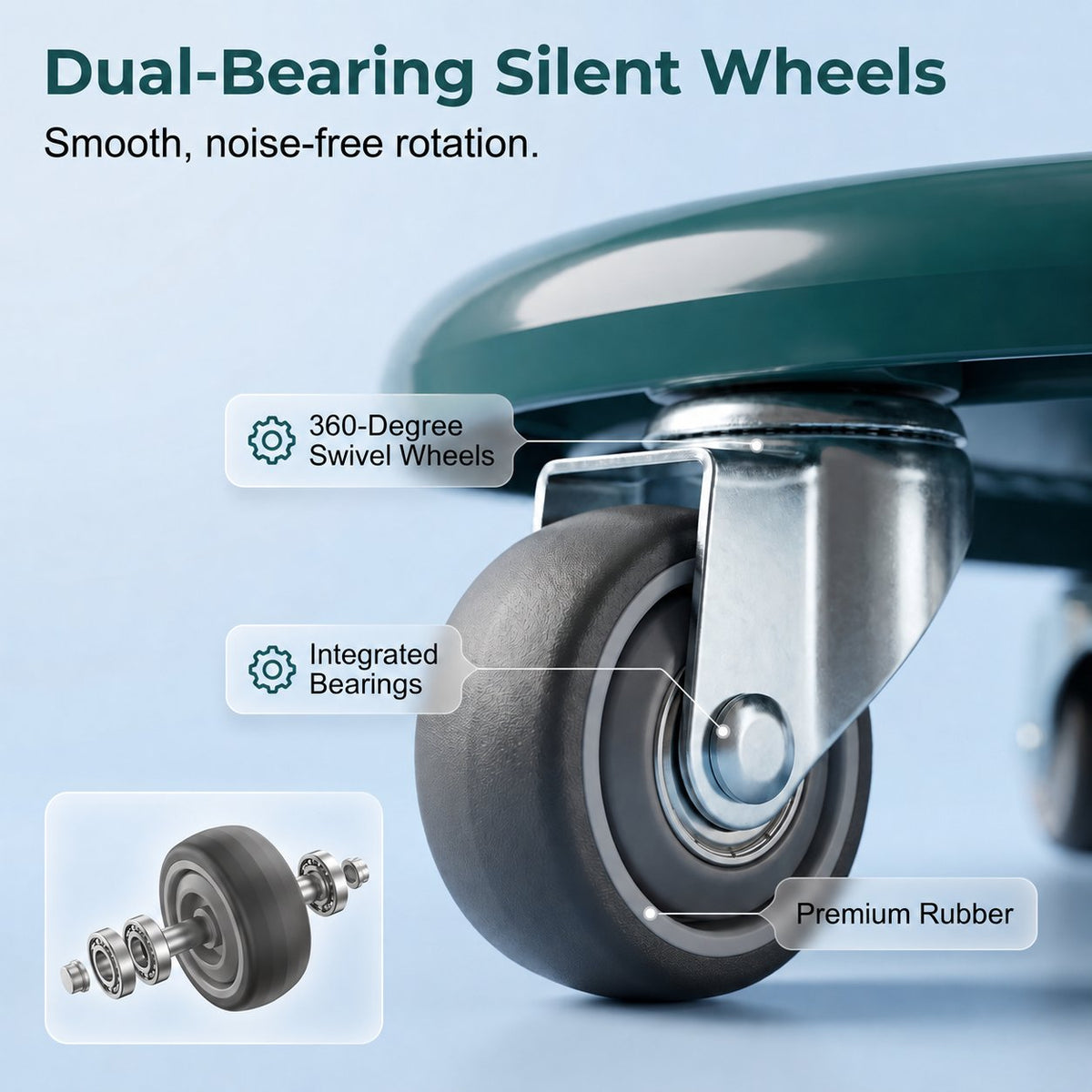 🔥HOT SALE🔥Silent 4-Wheel Ab Roller for Defined Abs – Home Fitness Equipment with Omnidirectional Wheels (Unisex)