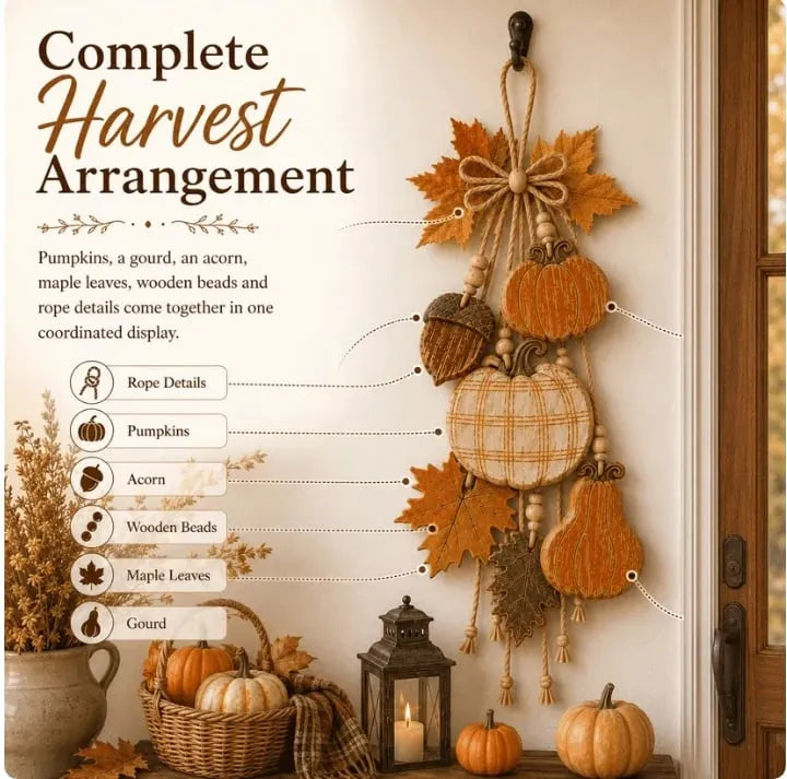 🎉 Rustic Harvest WoodenDoor Hanger