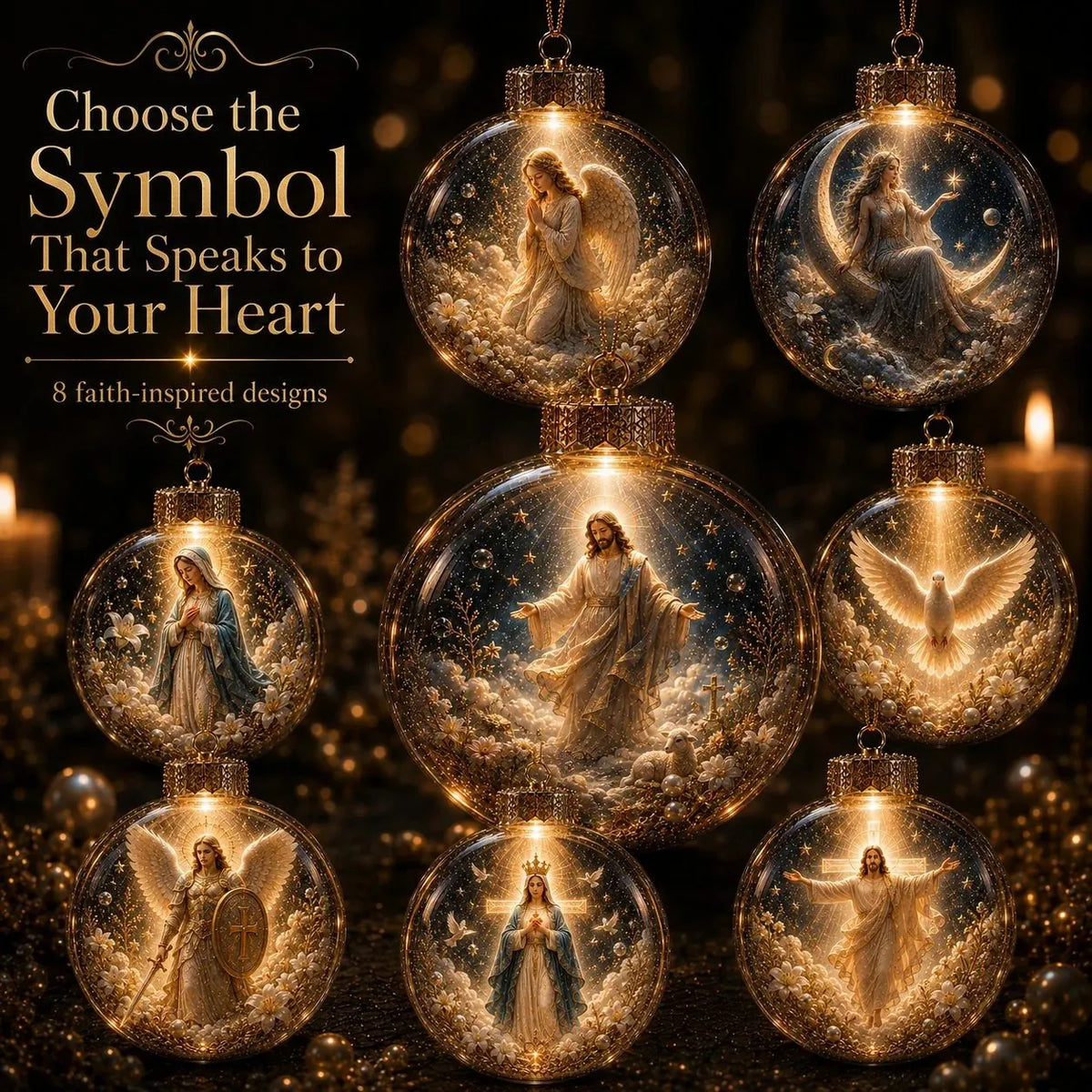 🔥 HOT SALE 🔥⏳ Last Day 49% OFF – ✝️ Illuminated 3D Christian Faith Ornament Collection | Clear Globe with Sacred Figures, Warm Golden Glow & 8 Meaningful Designs ✨