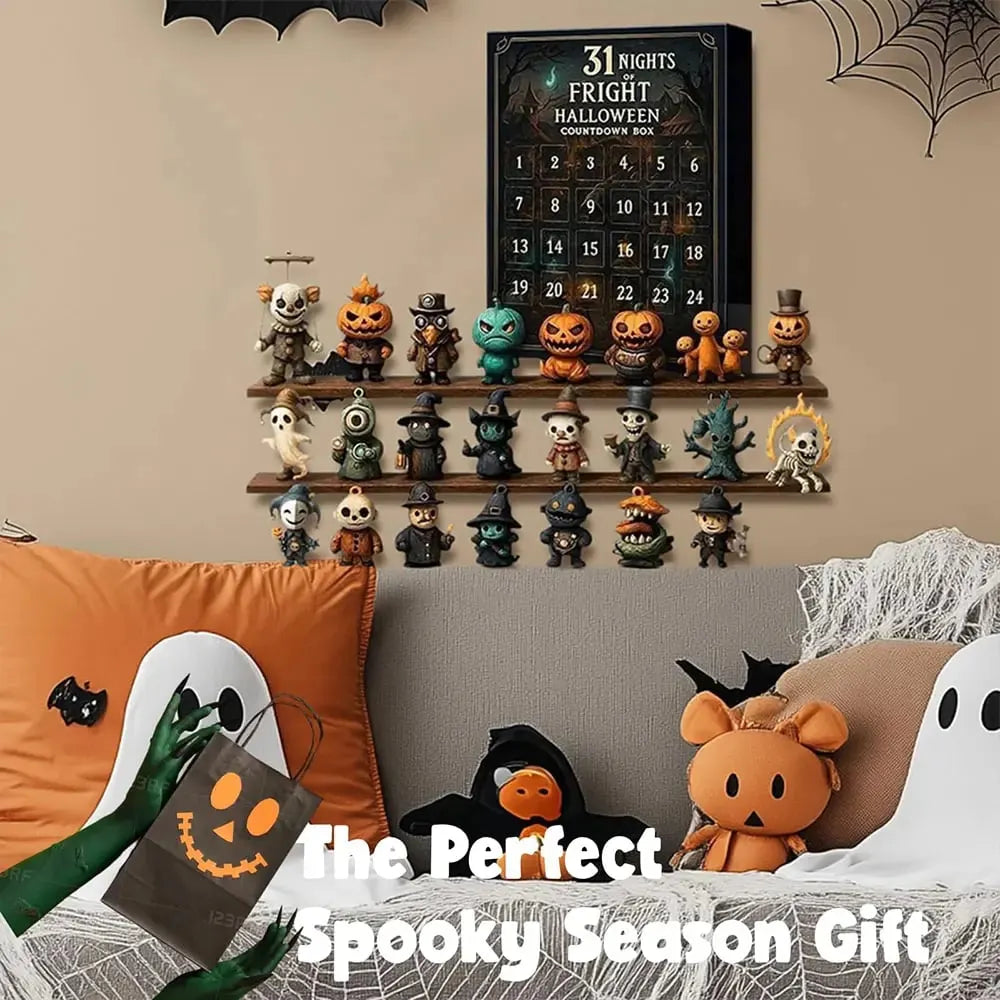 🎉31 Days Halloween Countdown Calendar – Spooky Mini Figurine Surprise Box with Collectible Horror Decorations