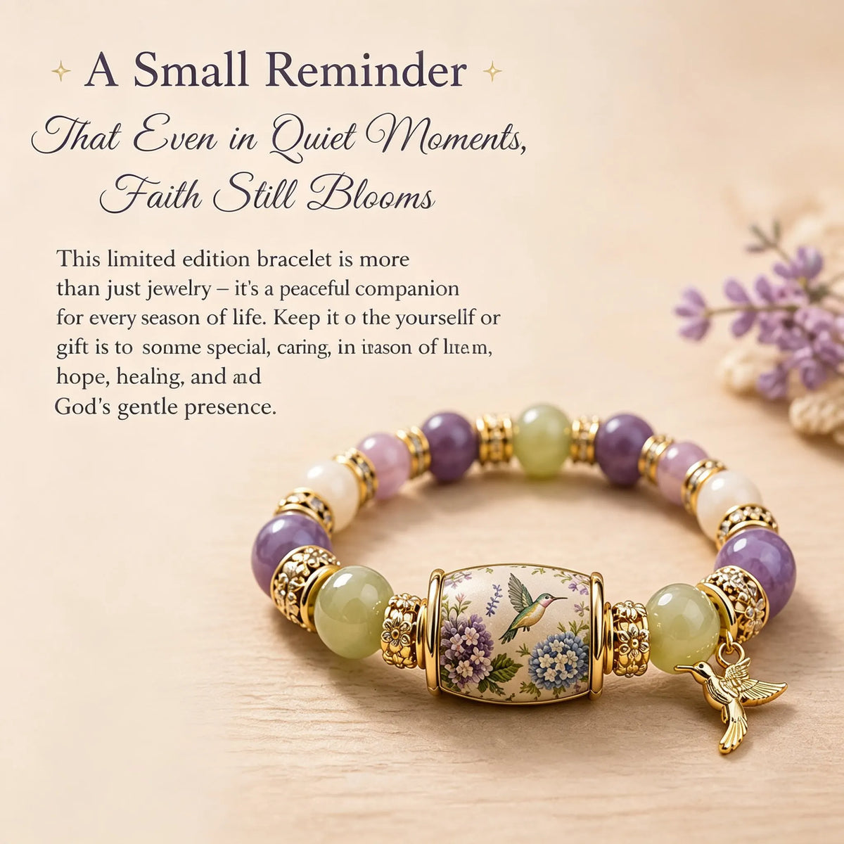 💜 Hummingbird Faith Bracelet – A Beautiful Reminder of God’s Love, Hope & Grace 🕊️