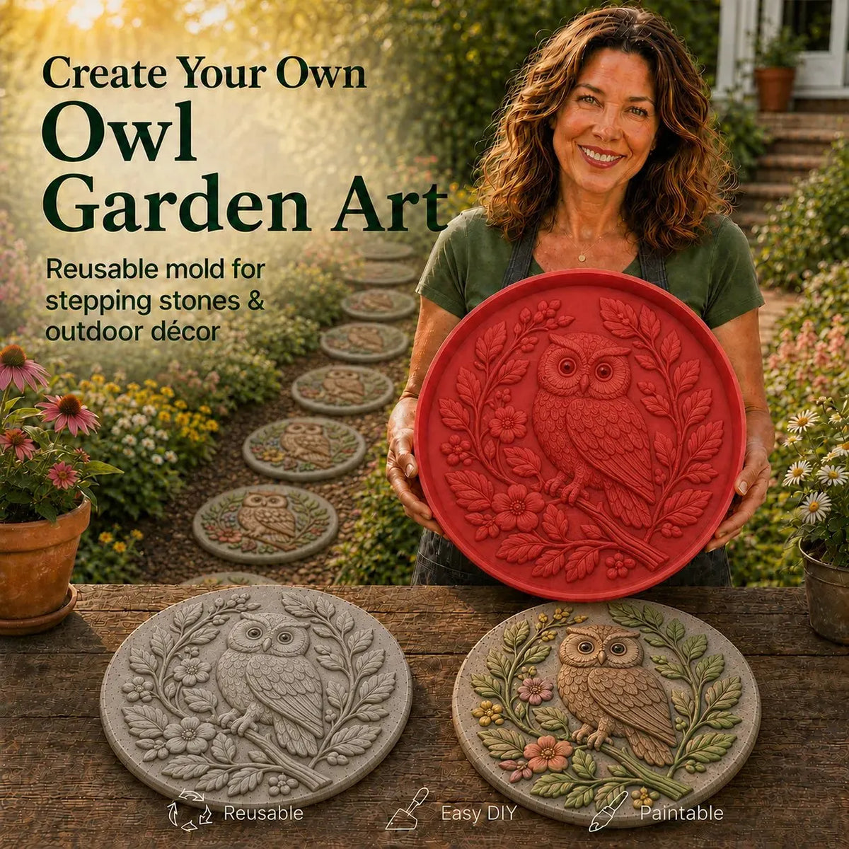 🔥HOT SALE 49% OFF✨🐦Hummingbird Garden Art Stepping Stone Mold