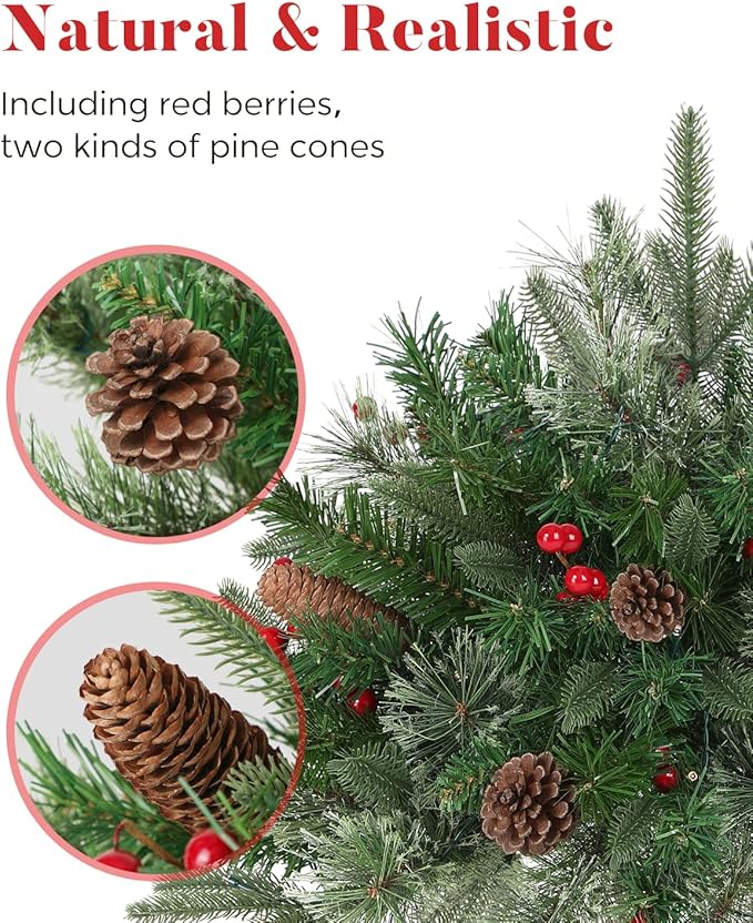🔥Pre-lit Artificial Christmas Tree Urn Filler