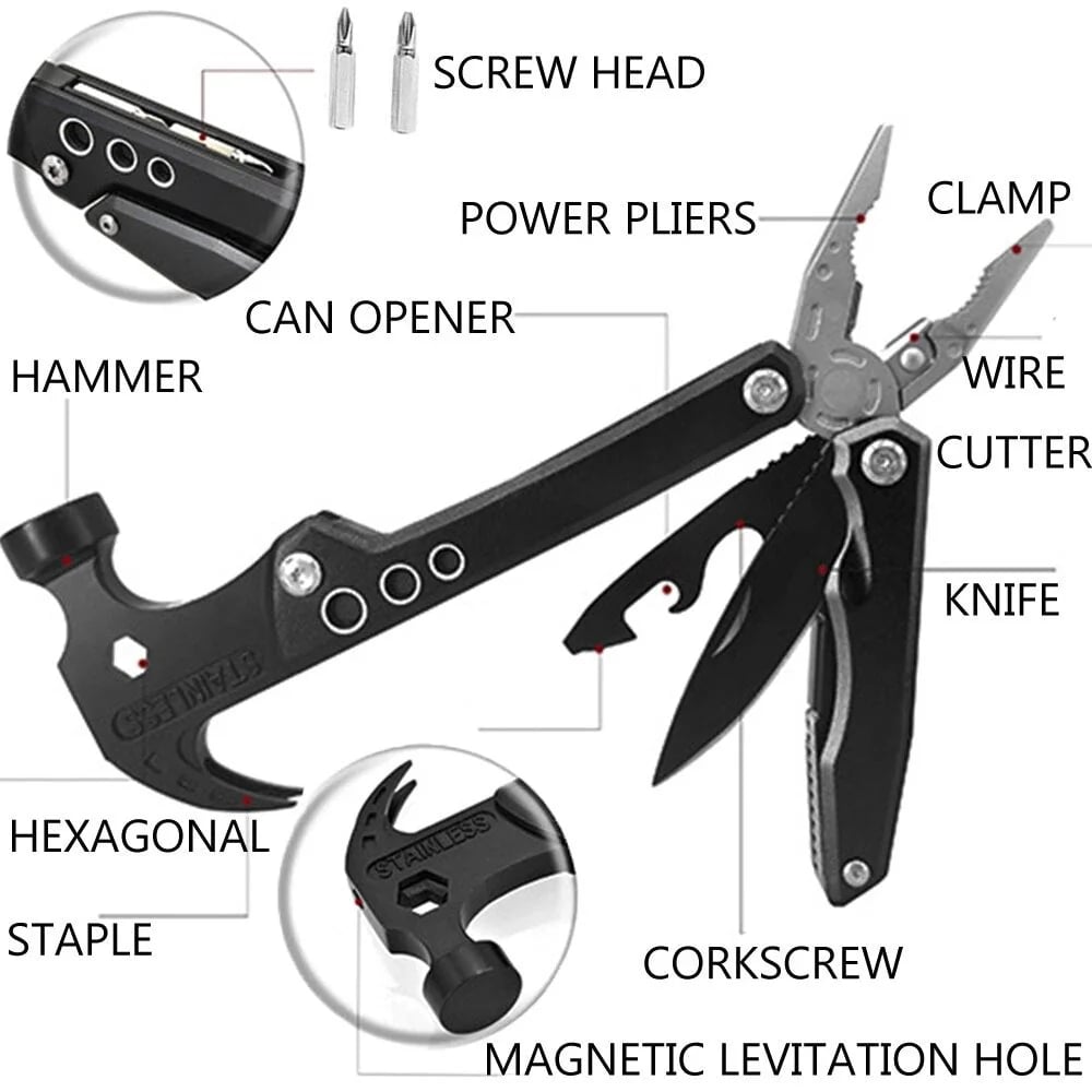 🛠️14 in 1 Stainless Steel Multi-Tool Hammer