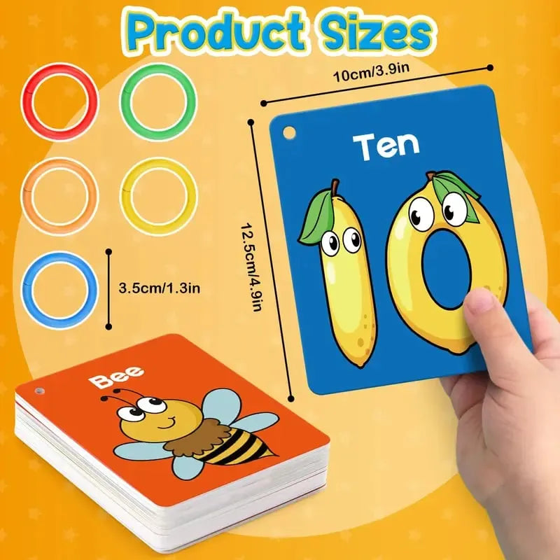 🌈📚 Toddler Learning Flash Cards Set – Alphabet, Numbers, Shapes, Colors & First Words