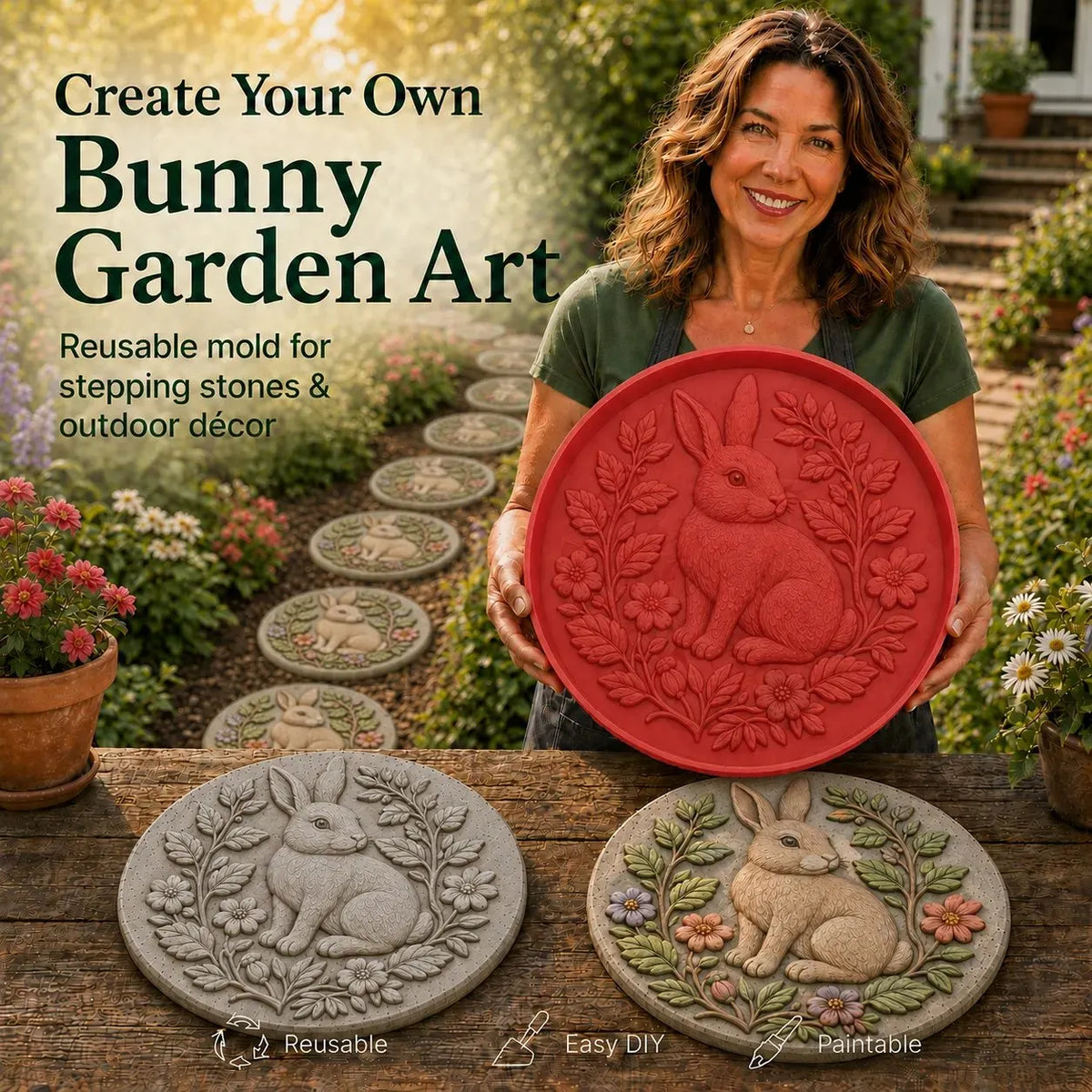 🔥HOT SALE 49% OFF✨🐦Hummingbird Garden Art Stepping Stone Mold