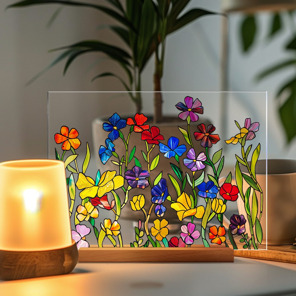 🌷🌼NEW - 🌻🌺Painted Colorful Flower Pattern Decor