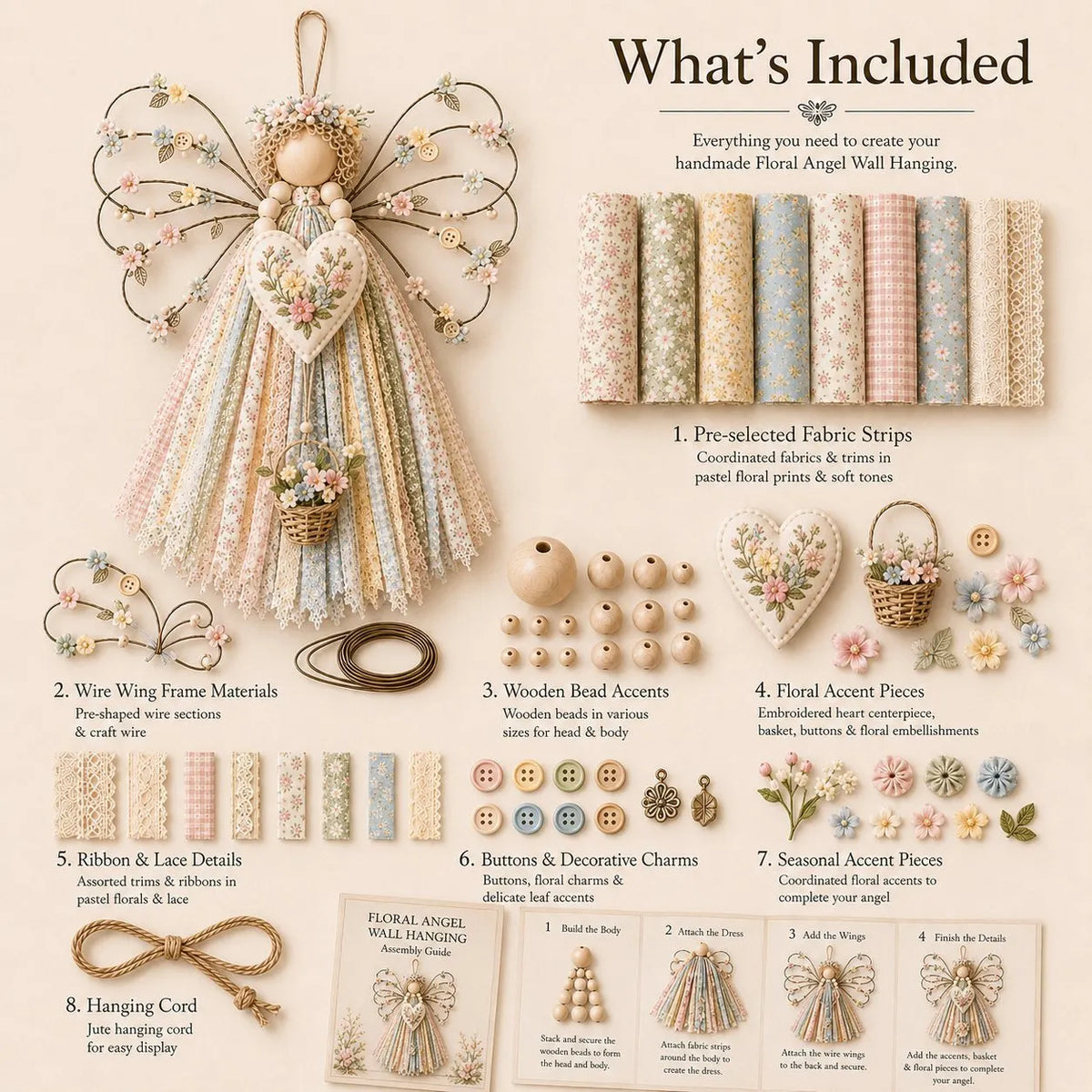 🔥 HOT SALE 🔥🪽 Angel Fabric Hanging DIY Kit