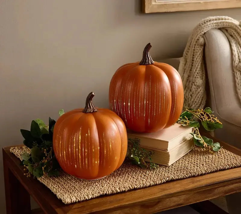 Illuminated Starry Night Pumpkins by Valerie