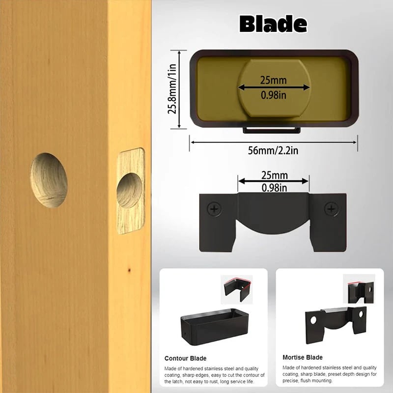 🔥 HOT SALE 🔥🛠️ LIMITED-TIME 50% OFF! 🚪 Professional Door Latch Installation Tool – Accurate Mortise Guide, Durable ABS, Adjustable 🔨