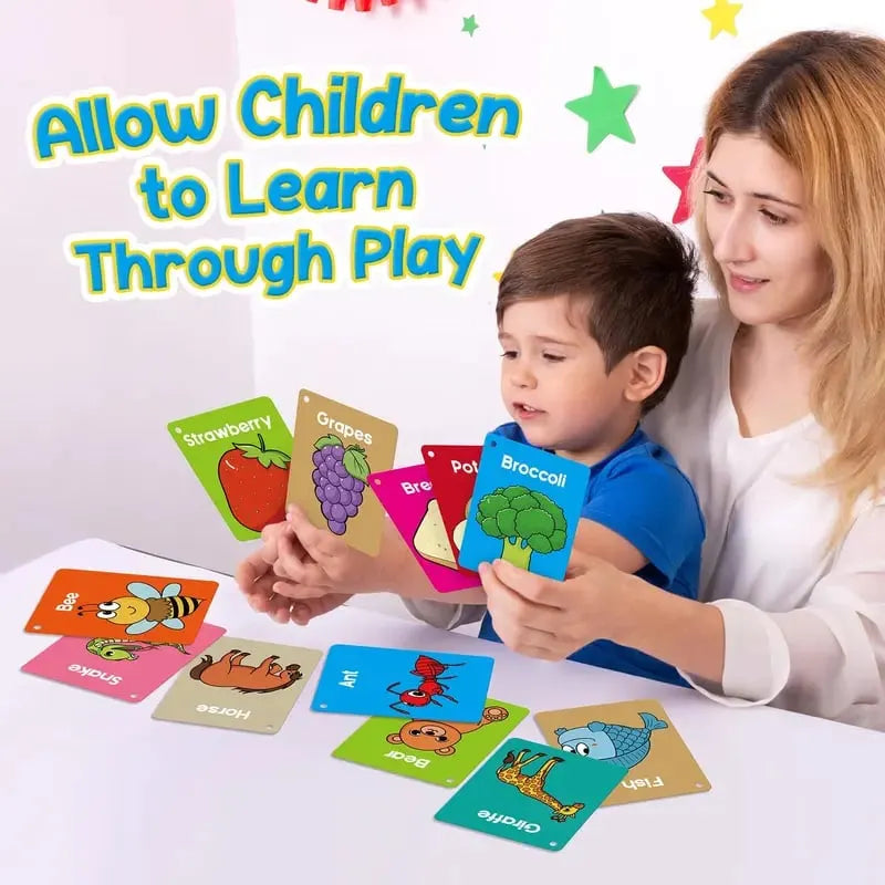 🌈📚 Toddler Learning Flash Cards Set – Alphabet, Numbers, Shapes, Colors & First Words