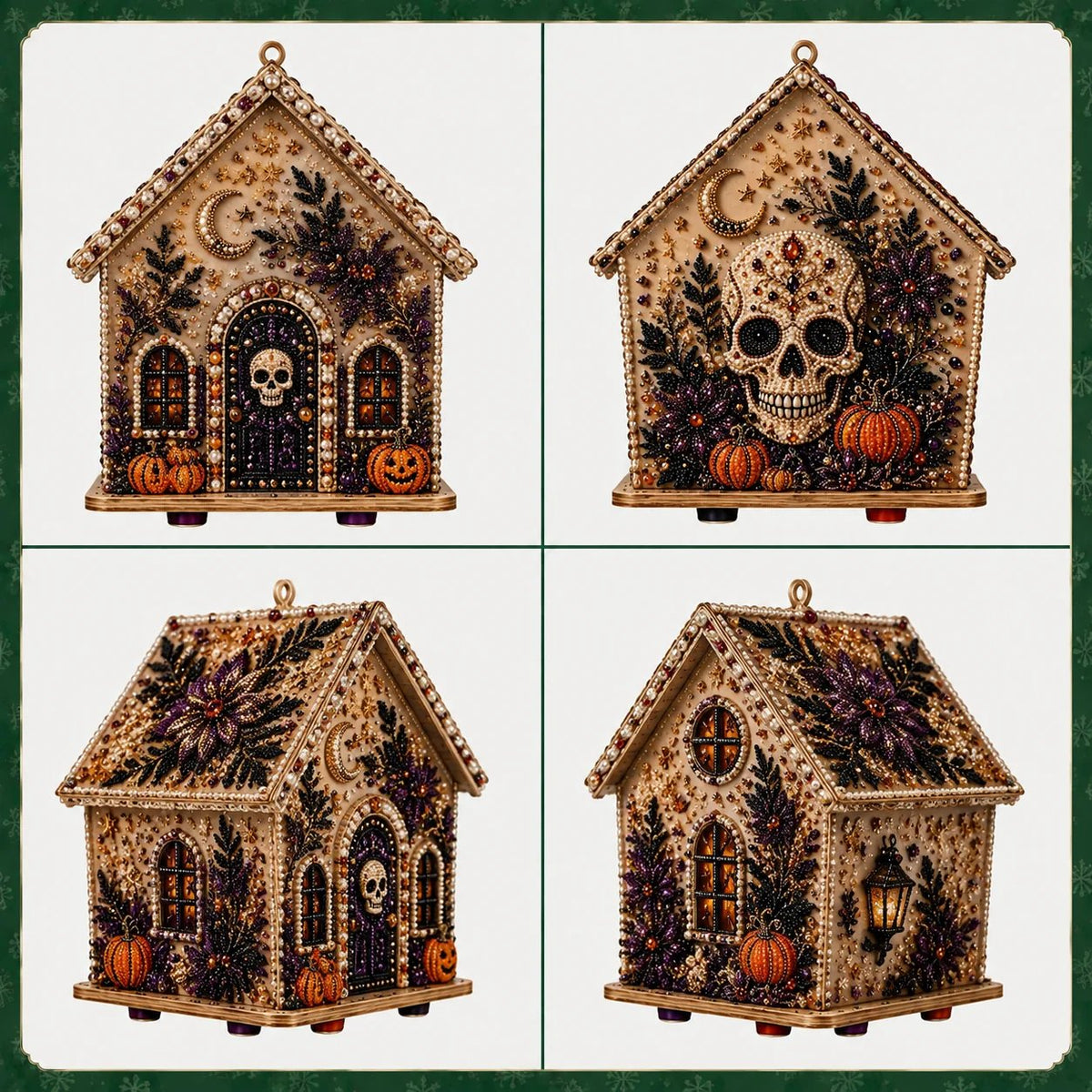 🎃 Beginner-Friendly Moonlit Wooden Cottage 3D Pearl Art Kit Collection | Complete Kit with All Tools & Step-by-Step Guide Included 💕