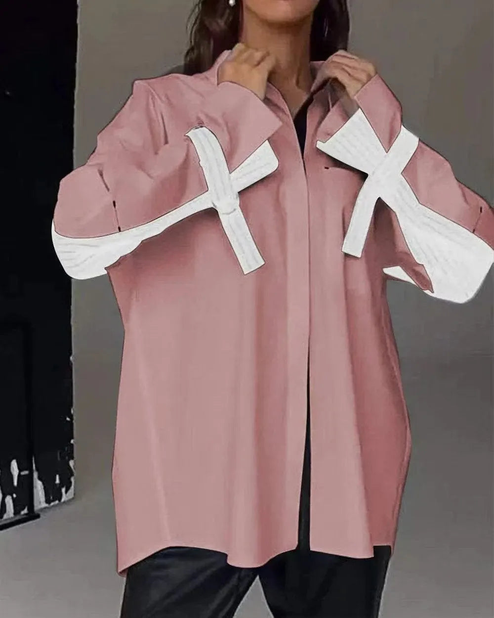 Women's Contrast Color Patchwork Shirt Top (Buy 2 Free Shipping)