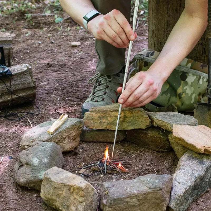 🔥 Extendable Pocket Fire Blower | Compact Stainless Steel Campfire Booster