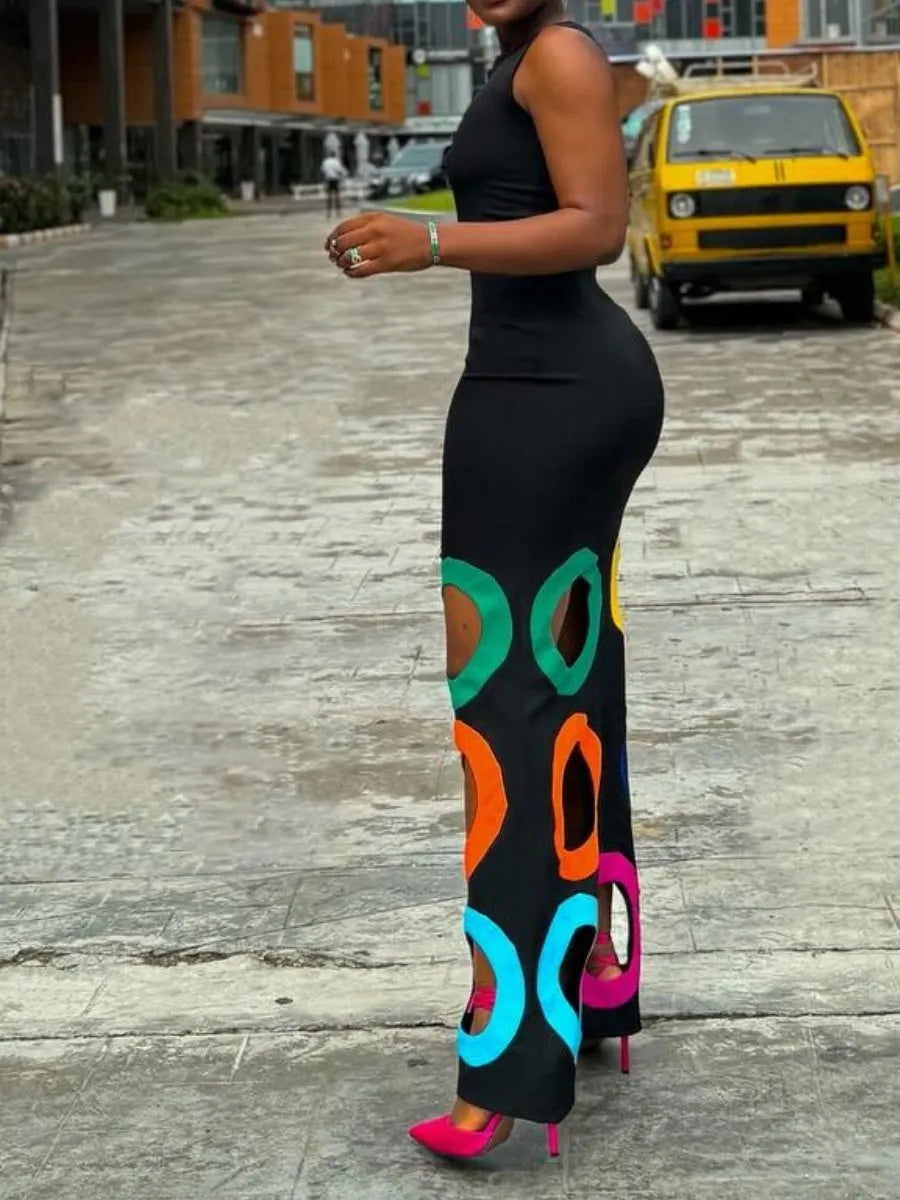 The Chic Rainbow Sleeveless Dress