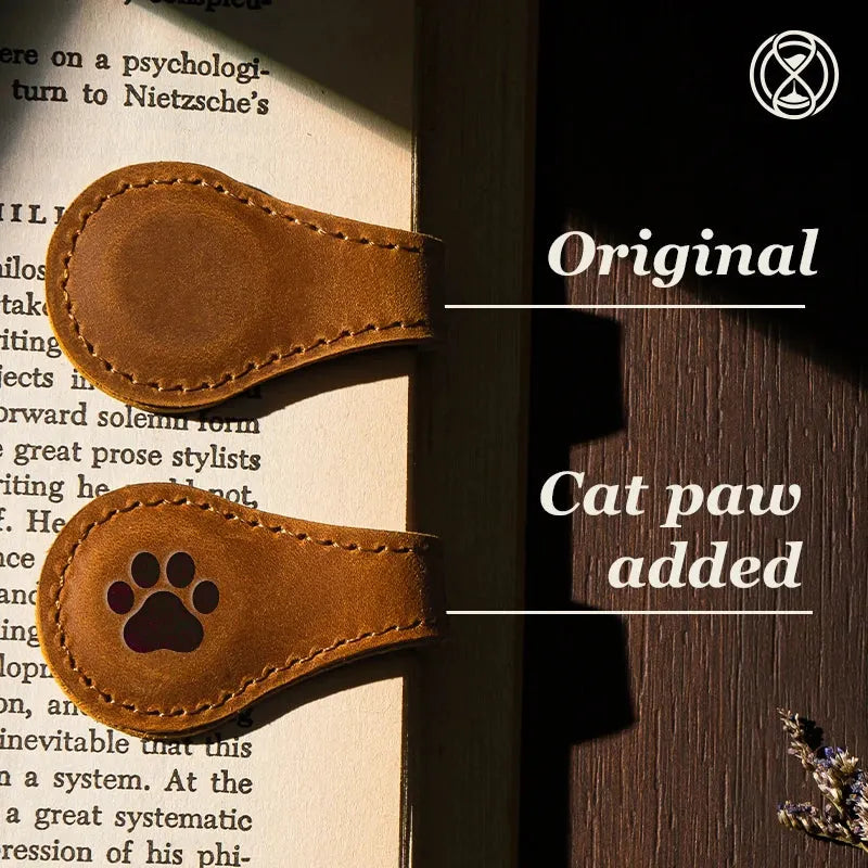 -Personalized Magnetic Leather Bookmark