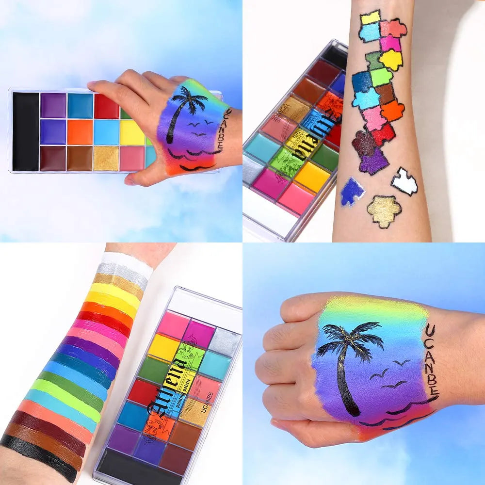 👻Face Body Paint Oil Palette,🎃Halloween,performance,cosplay