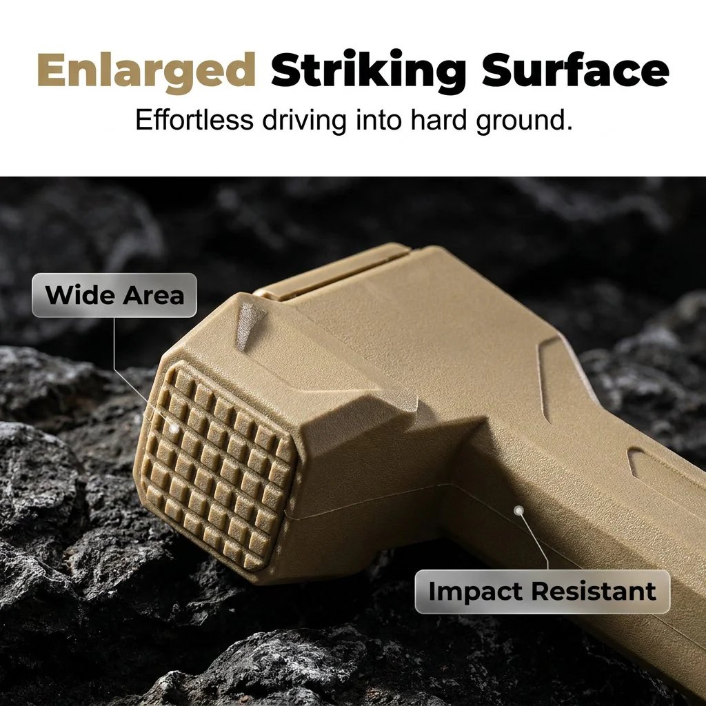 🎉🔨2-in-1 Tent Stake Hammer with 8 Stakes