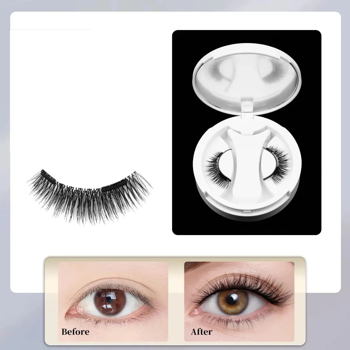 🔥 HOT SALE 🔥Soft Magnetic Eyelashes All-in-One Box, Reusable