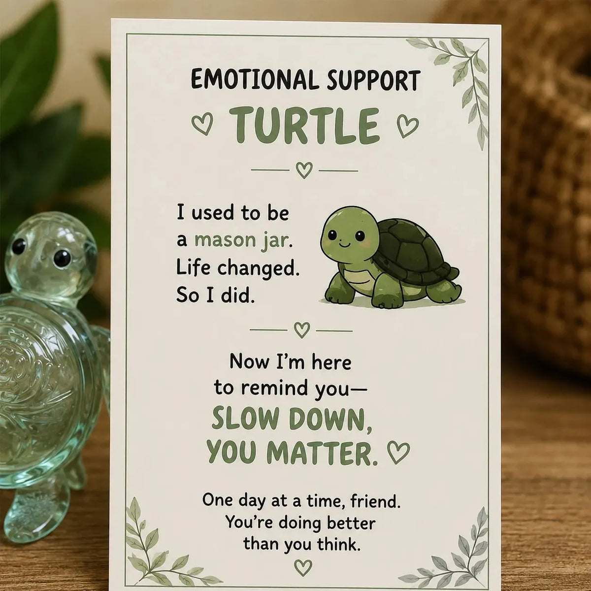 🌸🐝🦛 Emotional Support Glass Animal Gift Set – A Meaningful Little Reminder That You Matter 💕