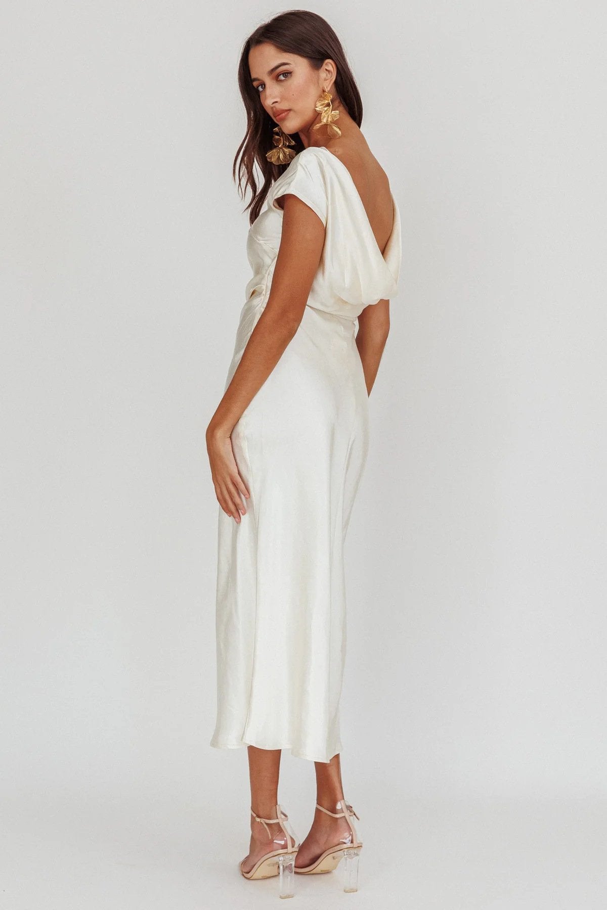 Faithful Nights Satin Midi Dress