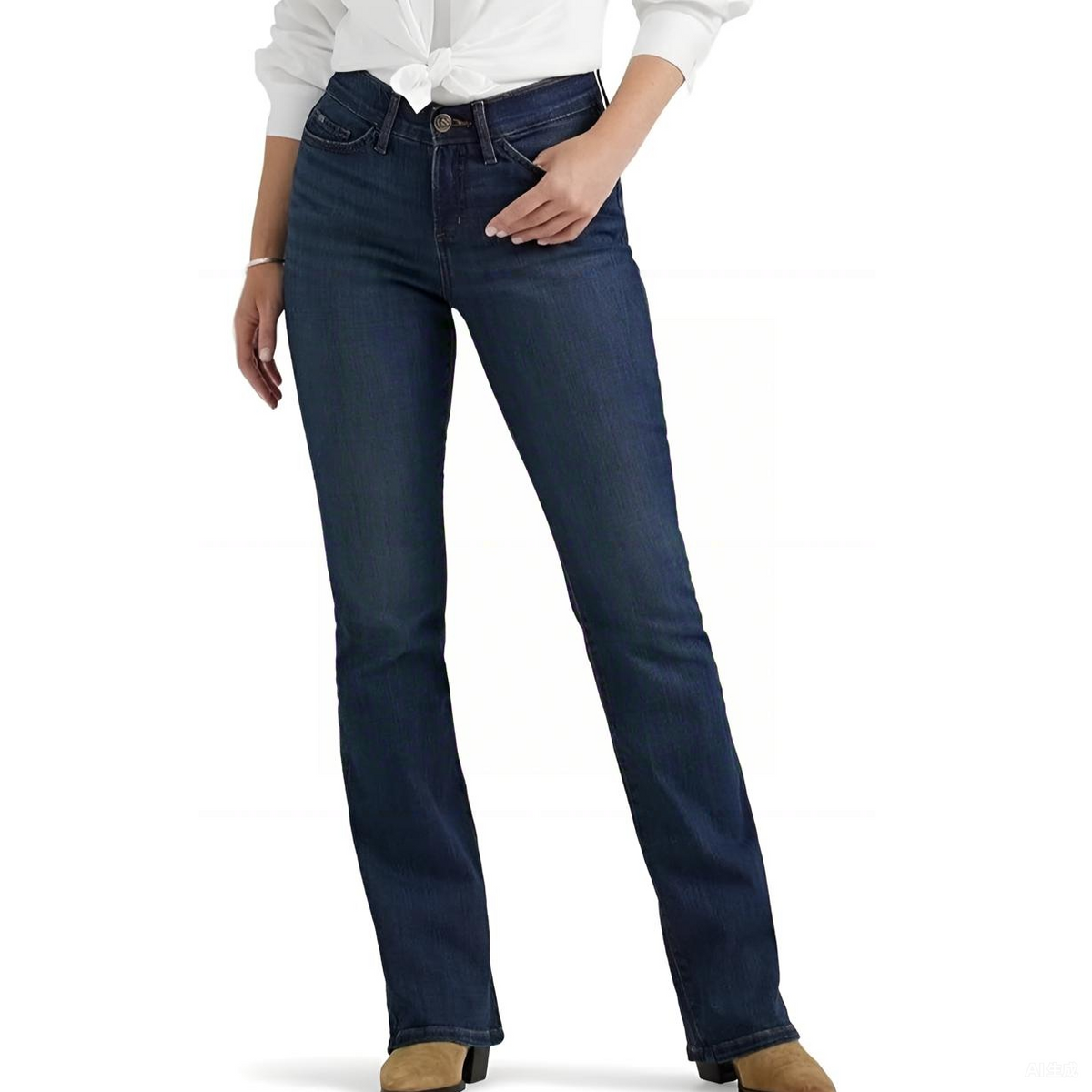 High Waist Straight Leg Soft Denim Jeans